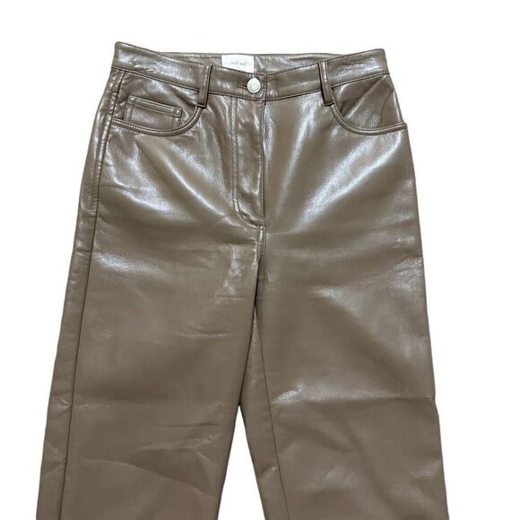 Wilfred brown faux leather straight leg pants size 2 - Picture 3 of 4